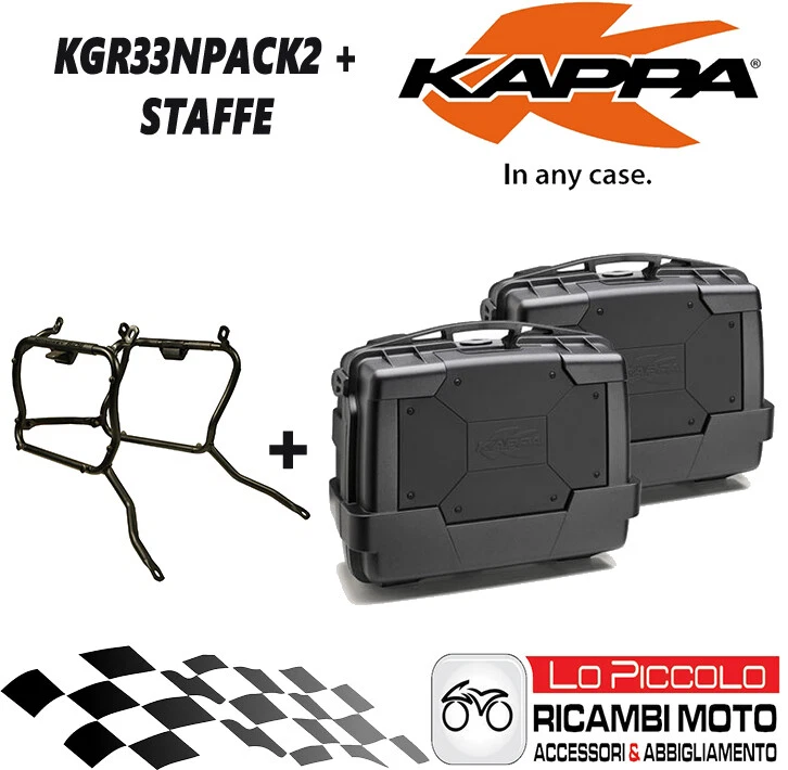 KIT 2 VALIGIE LATERALI KAPPA KGR33N + STAFFE KAWASAKI VERSYS 650 2006 - 2009 Foto 1 de 1