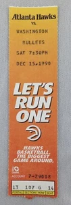 NBA 1990 12/15 Washington Bullets at Atlanta Hawks Ticket Stub - Picture 1 of 1