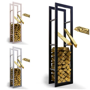 Kaminholzregal innen Metall Brennholzregal außen Stapelhilfe verzinkt Holzlege - Bild 1 von 10