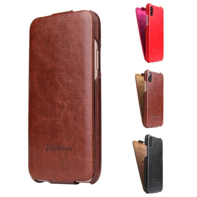 Vertical Flip Case PU Leather Phone Cover for iPhone 16e/15/14/13/12/11 XR SE 8 - Image 1 of 4