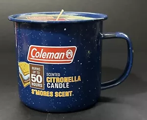Coleman Retro Logging Tin Mug Scented Citronella Candle S'Mores Scent - Picture 1 of 6