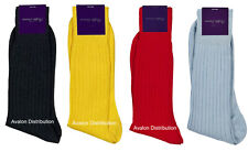 Ralph Lauren Purple Label Rib Knit Cotton Dress Trouser Socks L New 