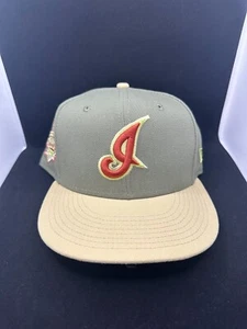 Cleveland Indians New Era Fitted Hat Cap Jacobs Field 7 1/2 Olive New Guardians - Bild 1 von 4