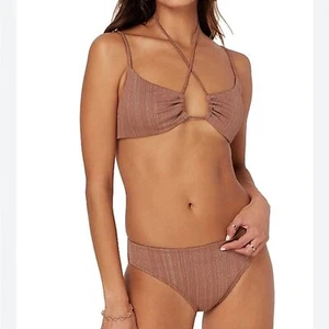 Andie Bikini Set The Casablanca Oberteil Bikinihose Latte Glitzer Gr. Small Neu mit Etikett - Bild 1 von 13