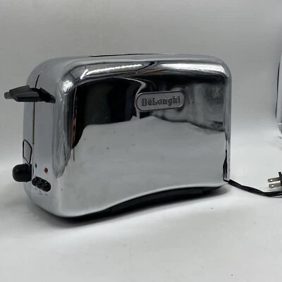 DeLonghi Toaster CT200 2-Slice Wide Slot Bagel Defrost Stainless Steel Read - Image 1 of 4