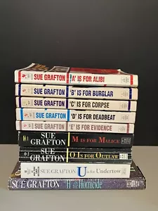 Sue Grafton 9 Book Lot ~ Mystery Alphabet Series (A B C D E H M O U) - Picture 1 of 5
