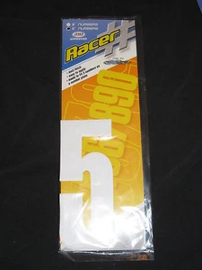 N-Style 6" Racer Racing Numbers "5" 4 Mil BMX MOTORCROSS GO KART 3 Pack WHITE - Picture 1 of 1