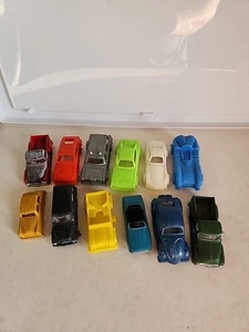 Vintage Lot Of 12 Plastic Toy Cars Corvette Volkswagen Trucks - Picture 1 of 8