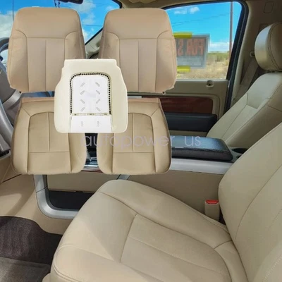 适用于 2009 - 2014 年福特 F150 Lariat 司机乘客 PERF 皮革座椅套和 FOAM — 第 1/4 张图片