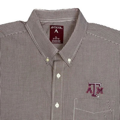 Camisa Antigua Texas A&M Para Hombres Abotonada Manga Larga Cuadros Granate XL NUEVA SIN ETIQUETAS Foto 1 de 4