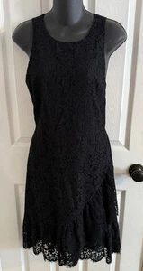 NEW Banana Republic Lace Ruffle Racer back Dress Black Women’s Size 4 NWT - Picture 1 of 13