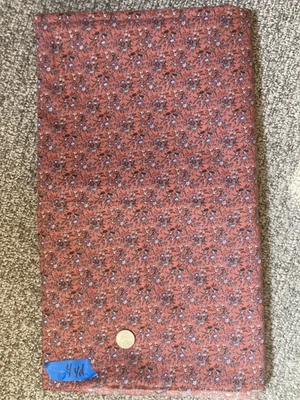 4 Yds VTG Ditsy Floral Dot Calico Dark Rose Pink Blue Flower Quilt Cottagecore - Image 1 of 4