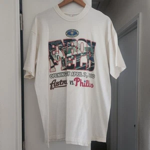 Vintage 2000 Majestic Enron Field Houston Astros Opening Day Phillies XL White - Picture 1 of 6