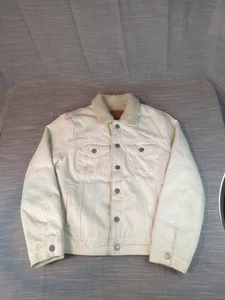Lucky Brand Damen Gr. M Jeansjacke Tomboy Trucker weiß Sherpa gefüttert - Bild 1 von 6