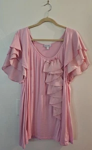 Vtg Fashion Bug Pink Ruffle Blouse- 3x - Picture 1 of 5