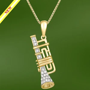 "TROMPETE" ANHÄNGER 14K GELBGOLD & DIAMANTEN (153) - Bild 1 von 1