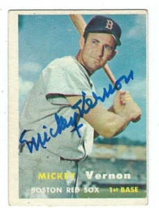 Autogrammkarte 1957 Topps Mickey Vernon Washington Senators - mit Echtheitszertifikat - Bild 1 von 1