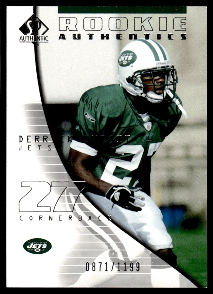 2004 SP Authentic Derrick Strait Rookie 0871/1199 New York Jets #142 R5 - Image 1 of 2