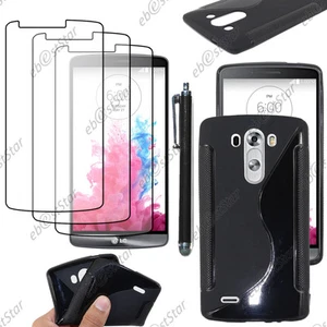 Housse Etui Coque Silicone Motif S-line Noir LG G3 D855 + Stylet + 3 Film écran - Photo 1 sur 1