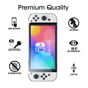 Screen Protector Nuglas Tempered Glass Complete Protection Nintendo Switch OLED - Picture 1 of 4