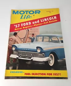 Vintage 1956 Motor Life Magazine November 57' Ford And Lincoln Fuel Injection - Picture 1 of 4
