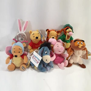 Disney Store Winnie The Pooh Tigger Eeyore Piglet Owl Gopher Bean Bag Plush Lot - Picture 1 of 12