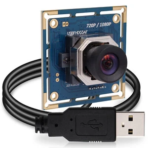 2MP 30fps Autofocus USB Camera Module w/ 100 Degree No Distortion Lens HD Webcam - Picture 1 of 8