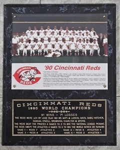Cincinnati Reds 1990 World Series Champions 12" x 15" Plaque - Picture 1 of 7