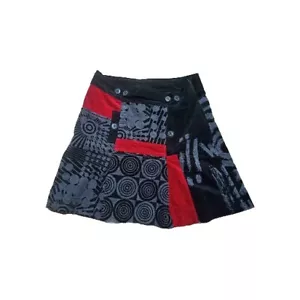 Desigual women's warm skirt size XL black multi color W 35 L 20 - Picture 1 of 11