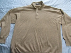 Mens Vtg Ermenegildo Zegna Lana Merino Extra Fine Long Sleeve Wool Polo Shirt XL - Picture 1 of 7