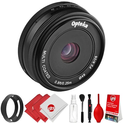 Opteka 28mm f/2.8 Lens + Kit for Panasonic GH5 GH4 GX85 GF8 GF7 GX850 GX8 G85 G9 - Image 1 of 4