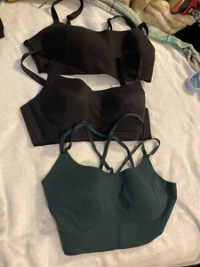 Reggiseno sportivo senza fili imbottito nero Aerie Smoothez taglia Large DD *nuovo* (SCEGLI UNO) - Foto 1 di 4