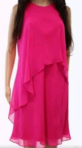Lauren Ralph Lauren Pink Sleeveless Draped Sheath Dress Sz 16 Flowy Cocktail - Picture 1 of 4