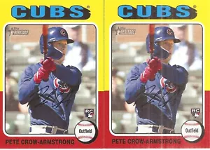 LOTE DE 2 TARJETAS DE BÉISBOL DE NOVATO 2024 TOPPS HERITAGE PETE CROW-ARMSTRONG #177 - Imagen 1 de 1