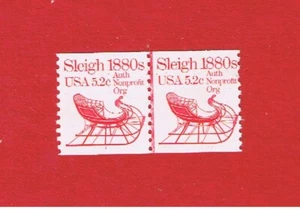 #1900 MNH OG Sleigh Line Pair Free S/H - Picture 1 of 1