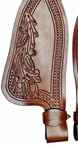 FENDER SET HORSE SADDLE WESTERN REPLACEMENT FENDERS PAIR SMOOTH GENUINE LEATHER - Picture 1 of 5