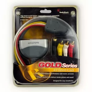 A/V Extend-A-Jack Gold Series 6ft by RadioShack Easy Access To A/V Inputs New - Picture 1 of 7