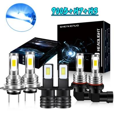 For Lexus ES300 1997-2003 6x 9005 H7 Headlight & H3 Fog Light LED Bulbs Ice blue - Image 1 of 4