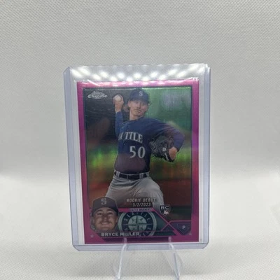 2023 Topps Chrome Update Bryce Miller RC Rookie Debut Pink Refractor #USC99 - Image 1 of 2