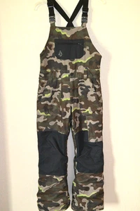 Volcom Bavoirs de ski snowboard isotherme garçon moyen 12 ans camouflage vert EXCELLENT 10K mm - Photo 1/9