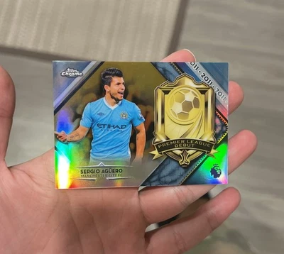 2018 Topps Chrome Premier League Debut Refractor Sergio Aguero #PD-SA SSP /50 - Image 1 of 4