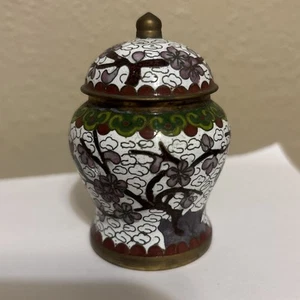 Vintage Cloisonne 3 in. Multicolored Vase/Urn - Picture 1 of 8