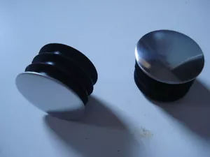 Lot de 2 embouts bouchons ailettes PVC pour tube diamètre 38 chromé brillant 3,8 - Imagen 1 de 1