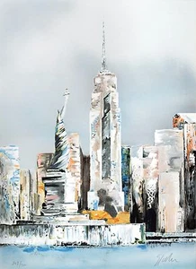 Victor Spahn - Manhattan (Lithographie, handsigniert & nummeriert, Auflage 300) - Bild 1 von 4