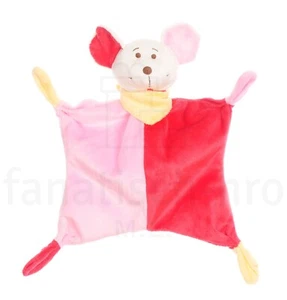 bambia Sunkid Schmusetuch Maus rot rosa Baby Kuscheltuch Mouse mit Halstuch gelb - Bild 1 von 2