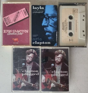 Eric Clapton Rock Blues Cassette Tape Lot 5 Unplugged Layla Another Ticket - Picture 1 of 2