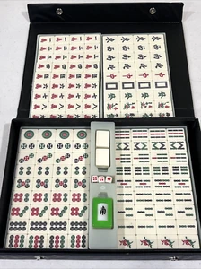 Chinese Mahjong Set Traditional 144 Tiles Mah-Jong Game Set with Snap Case Box - Picture 1 of 3