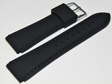 20mm Hadley-Roma MS3346 Black Silicone Rubber Waterproof Dive Watch Band Strap