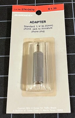 Conector hembra de 1/4" 6,35 mm a 1/8" 3,5 mm macho TS mono adaptador micrófono guitarra auriculares Foto 1 de 4