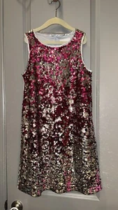 Lavender Girls Mermaid Burgundy Silver Sequin Sleeveless Party Dress 10/12 - Picture 1 of 6